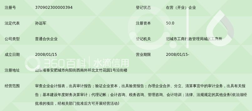 泰安君贤聚联合会计师事务所