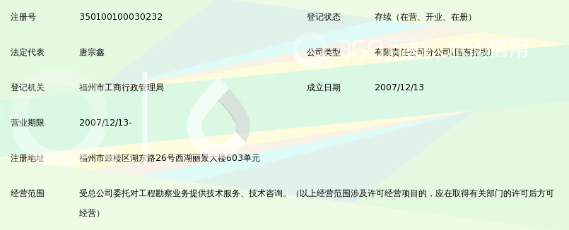 福建省新五环工程设计院有限公司福州第一分公