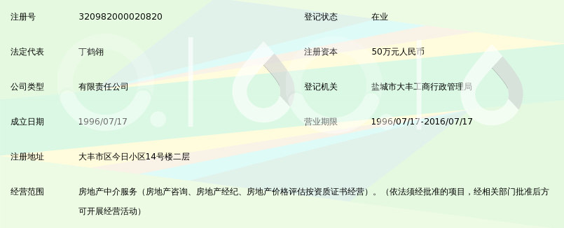 大丰市诚信房地产评估事务所有限公司