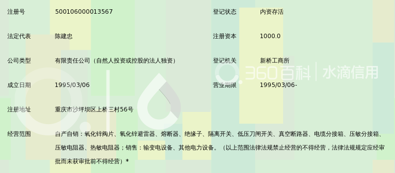 重庆市华能氧化锌避雷器有限责任公司_360百