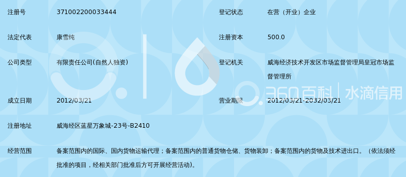 威海世海货运代理有限公司_360百科