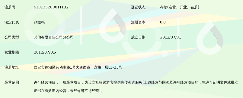 中国康辉西安国际旅行社有限责任公司西桃园门
