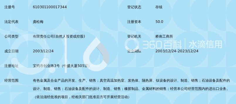 宝鸡市晨飞有色金属有限公司_360百科