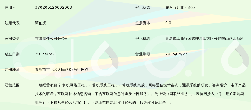 山东长城宽带信息服务有限公司青岛人民路营业