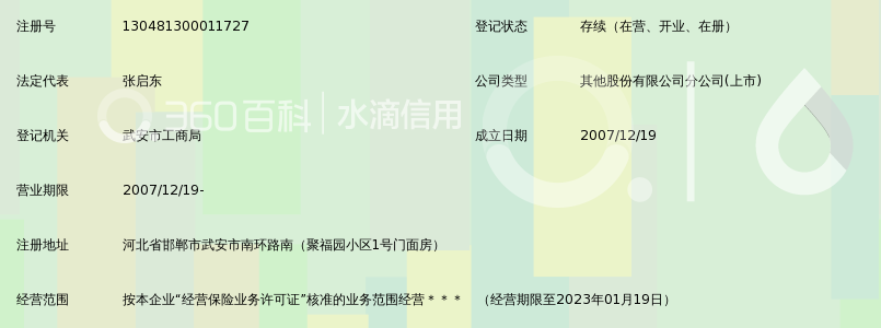 安邦财产保险股份有限公司河北分公司武安营销