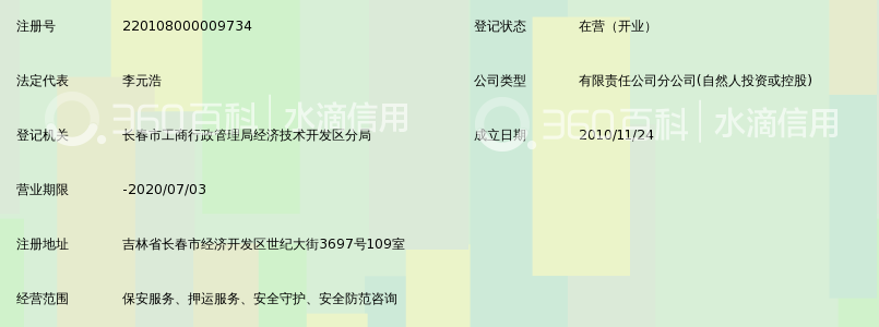 长春保安集团有限公司经开分公司