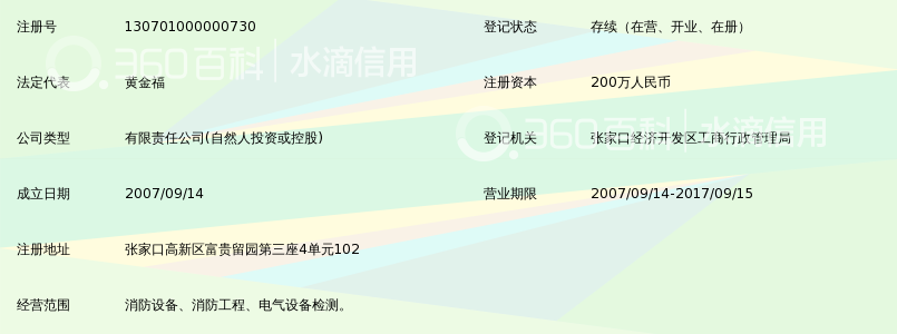 张家口永安消防设施检测有限公司_360百科