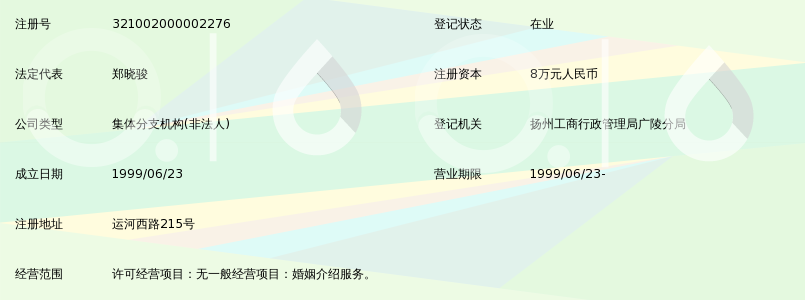 扬州市广陵区社区服务中心婚姻介绍所
