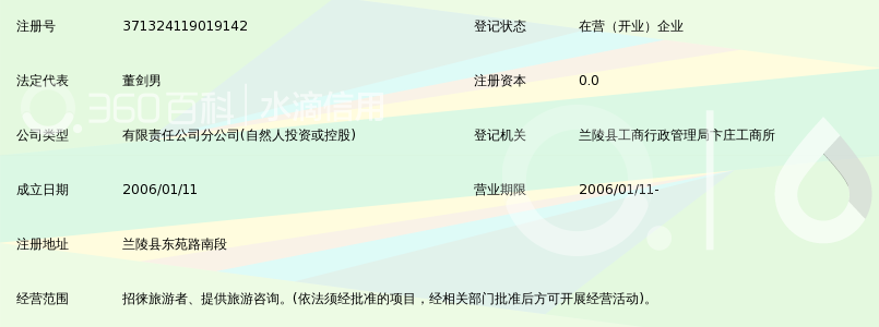 临沂国际旅行社有限公司兰陵门市部